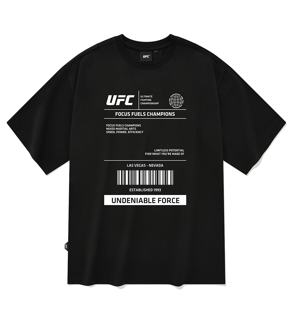 UFC 레이블 릴렉스핏 반팔 티셔츠 블랙 U2SSU2307BK