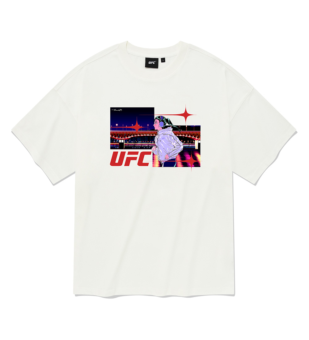 UFC X 나무13 한강 오버핏 반팔 티셔츠 오프화이트 U2SSU3316OW