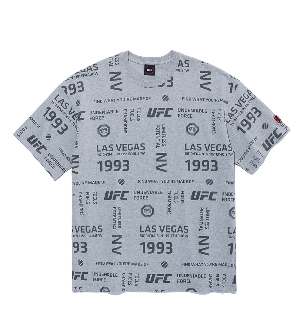 UFC 레터링 패턴 티셔츠 멜란지그레이 U2SST1329MG