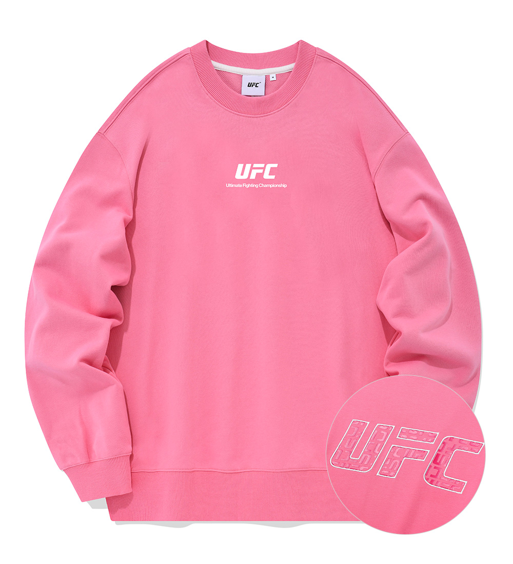 UFC 로고 모노그램 릴렉스핏 맨투맨 핑크 U2SWU1306PI