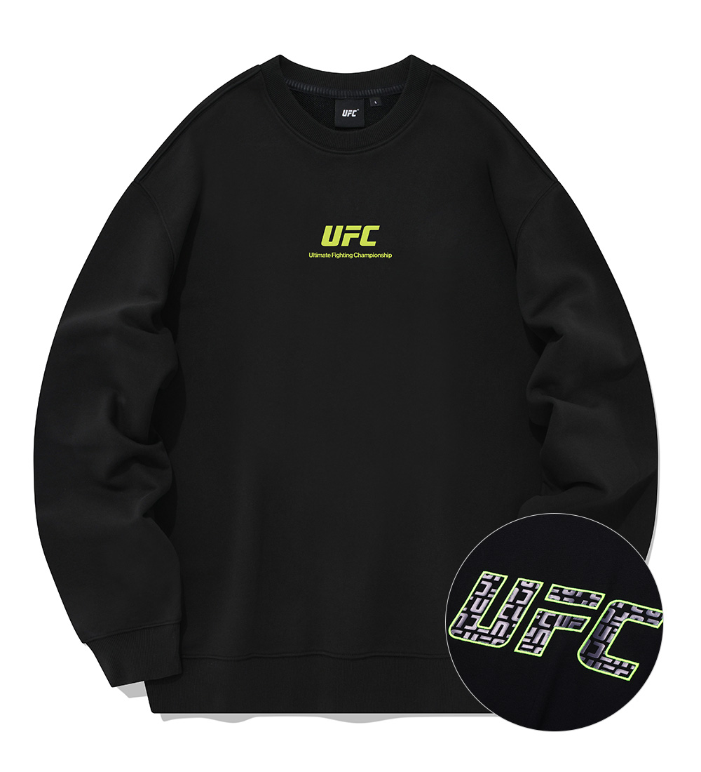UFC 로고 모노그램 릴렉스핏 맨투맨 블랙 U2SWU1306BK