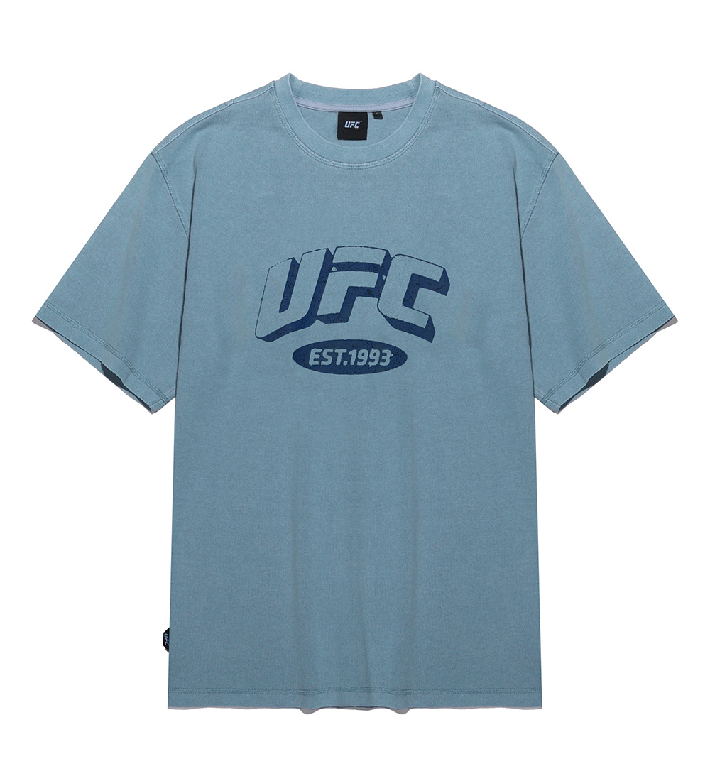 UFC 아치 로고 릴렉스핏 다잉 반팔 티셔츠 블루 U2SSU2337BL