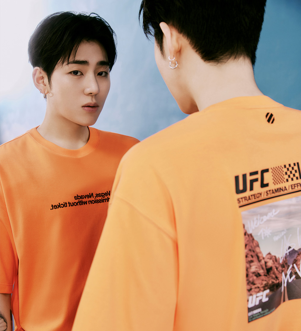 [지코 착용] UFC 네바다 워딩 오버핏 반팔 티셔츠 오렌지 U2SSU2316OR