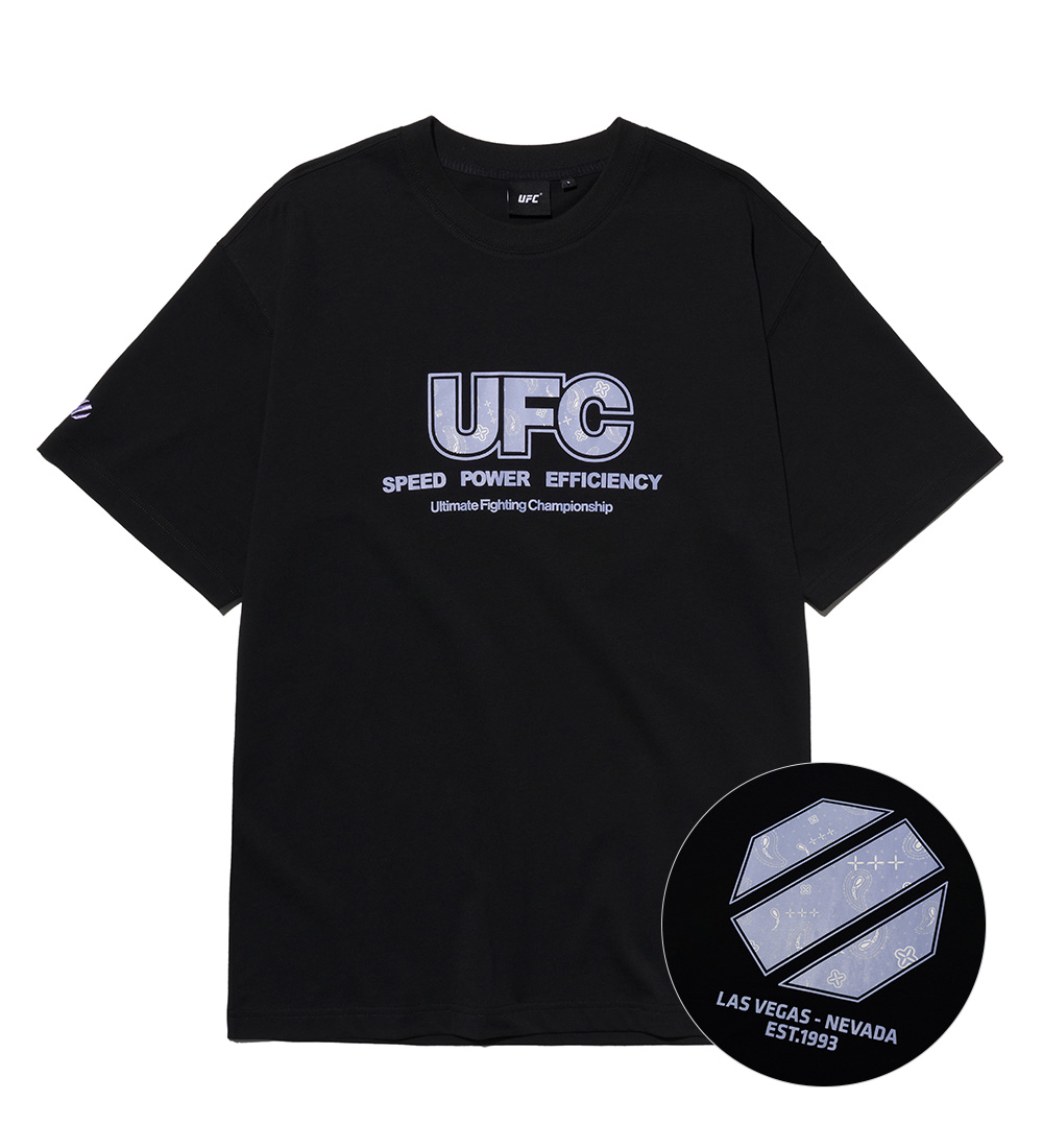 UFC 페이즐리 릴렉스핏 반팔 티셔츠 블랙 U2SSU2329BK
