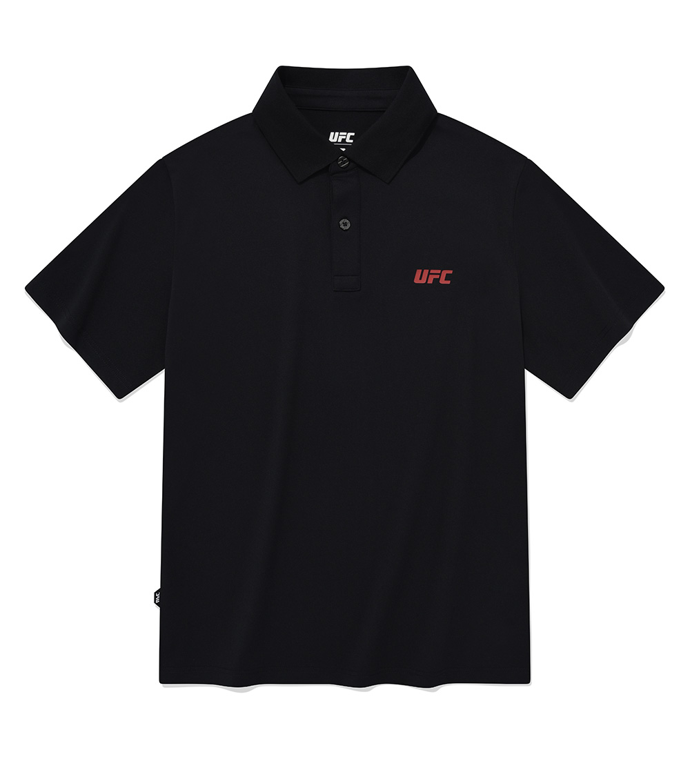 UFC 에센셜+ 레귤러핏 피케 티셔츠 블랙 U4PSU2301BK