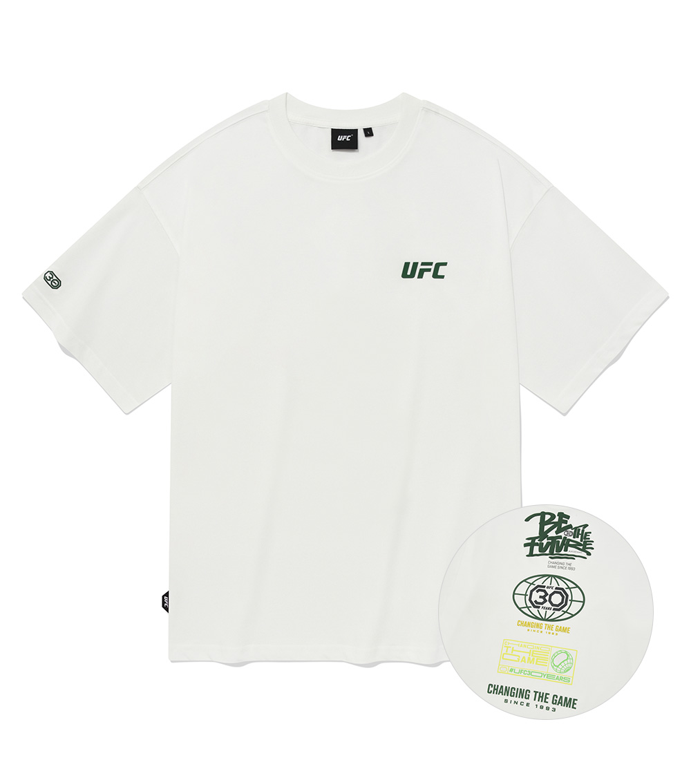 UFC 30주년 체인징 더 게임 오버핏 반팔 티셔츠 오프화이트 U2SSU2140OW