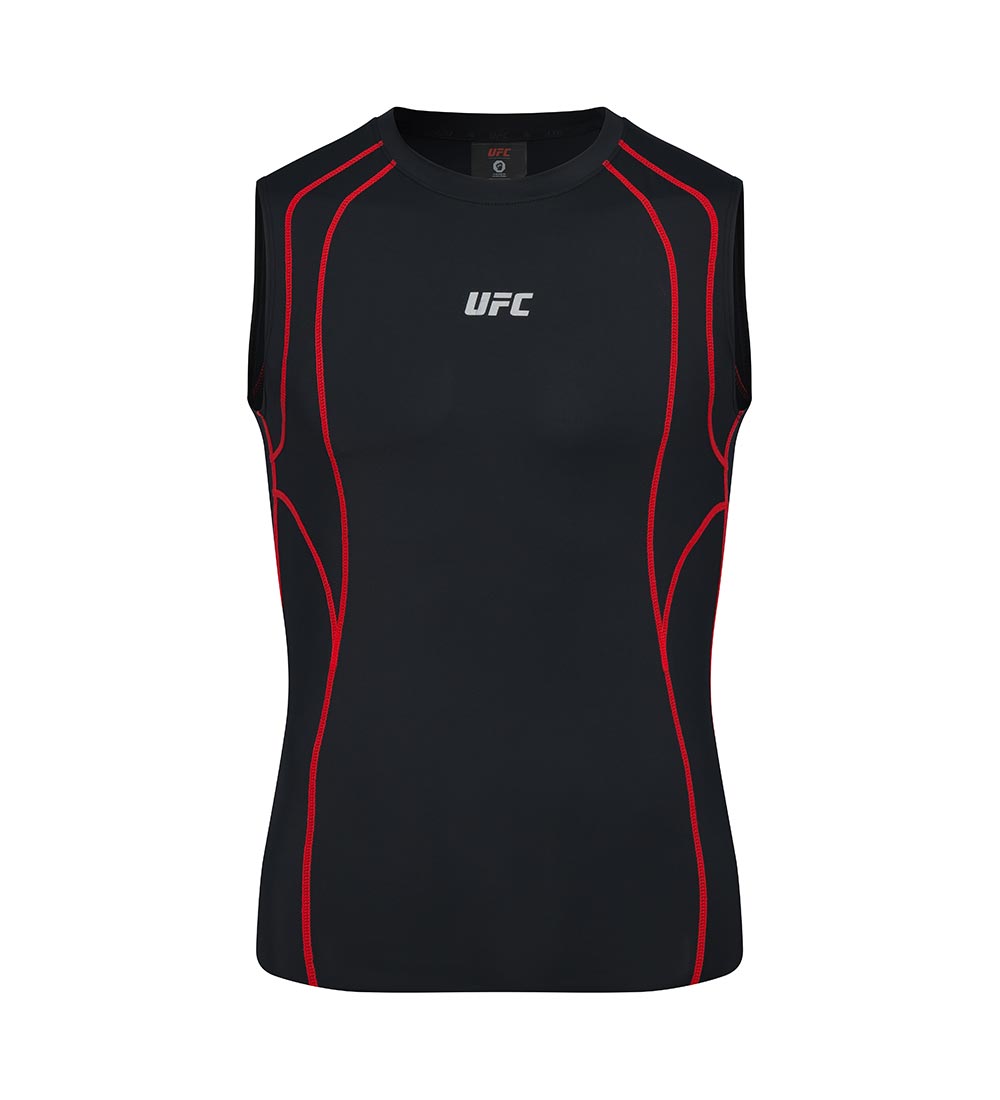 UFC 블레이즈+ 머슬핏 슬리브리스 블랙 U4SLV2106BK