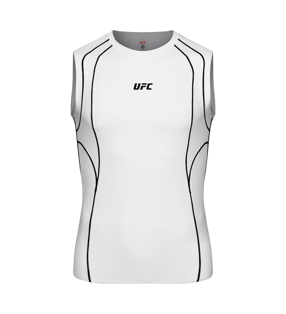 UFC 블레이즈+ 머슬핏 슬리브리스 화이트 U4SLV2106WH