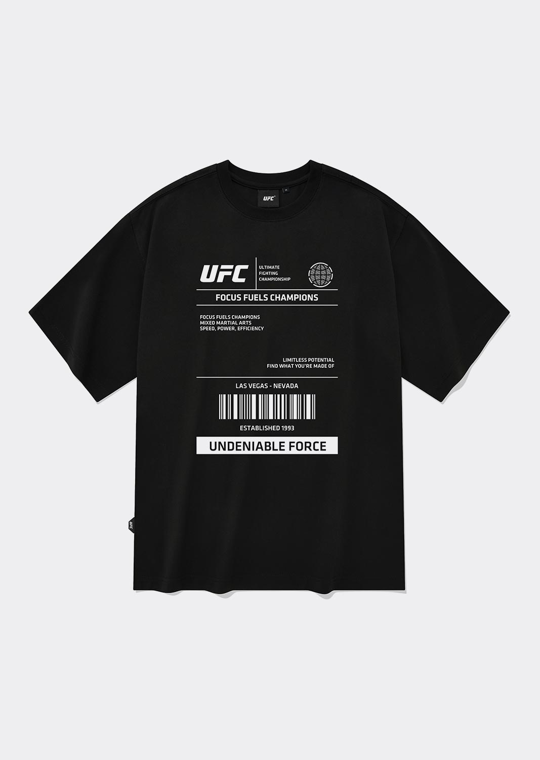 UFC 레이블 릴렉스핏 반팔 티셔츠 블랙 U2SSU2307BK