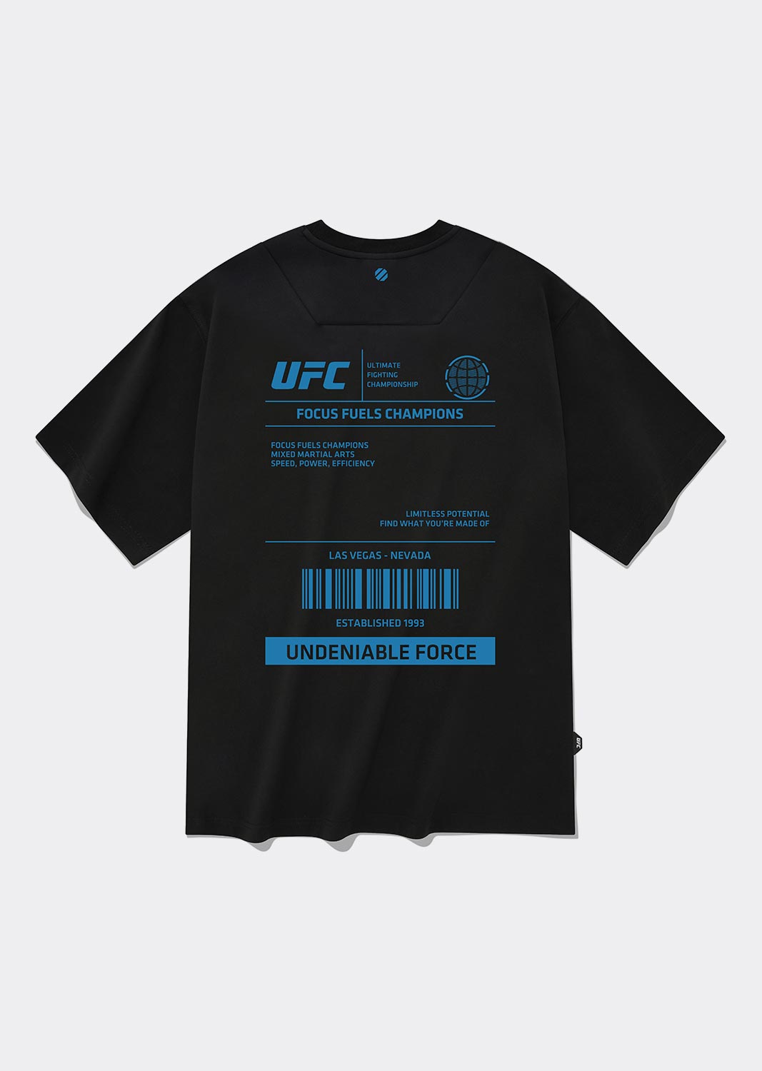 UFC 레이블 빅로고 릴렉스핏 반팔 티셔츠 블랙 U2SSU3307BK