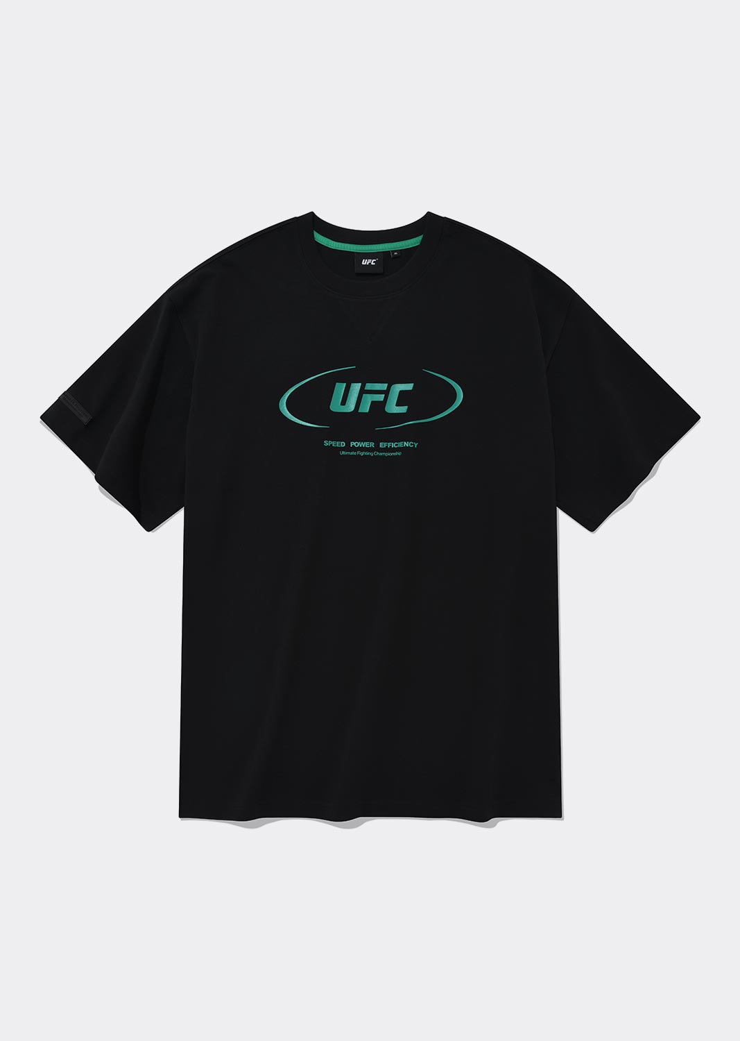 UFC 액티브 빅로고 릴렉스핏 반팔 티셔츠 블랙 U2SSU2306BK