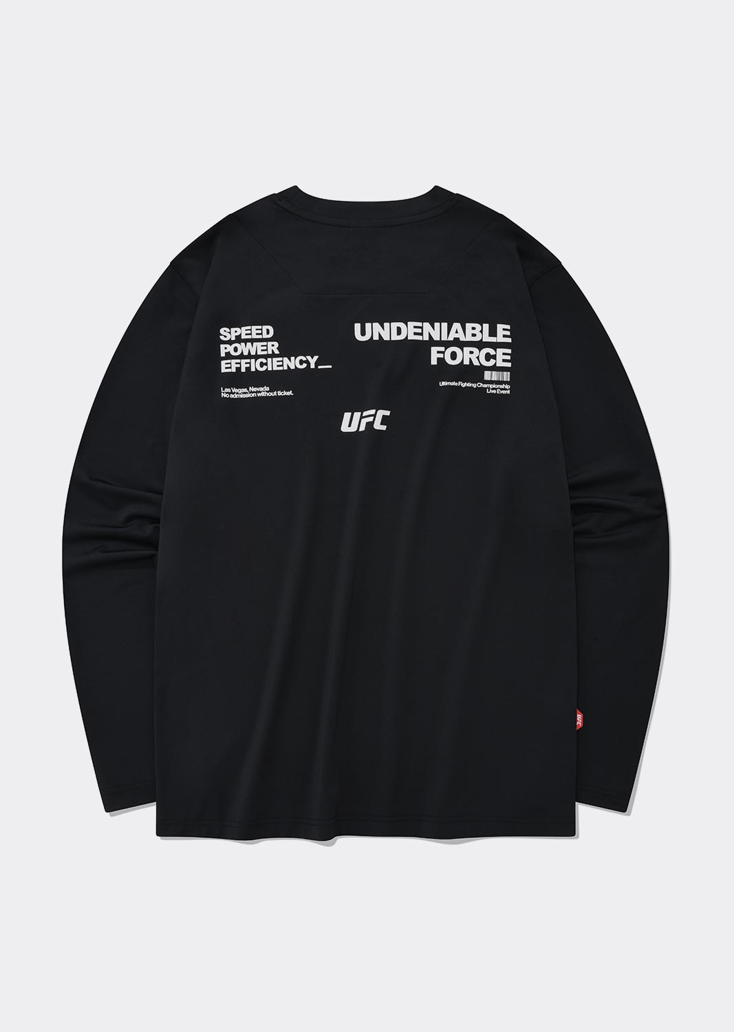 UFC 스피드 레귤러핏 에어로쿨 긴팔 티셔츠 블랙 U4LST3335BK