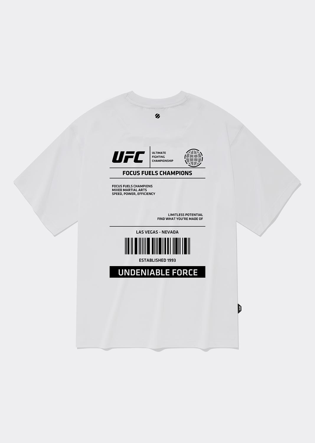 UFC 레이블 빅로고 릴렉스핏 반팔 티셔츠 오프화이트 U2SSU3307OW